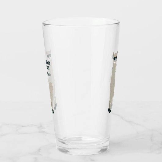 Cool Llama, aangepaste naam pint glass Glas (Rechts)