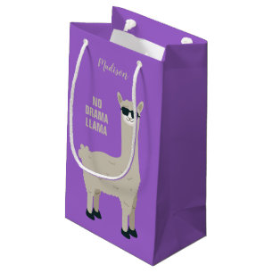 Cool Llama aangepaste naam, tekst- en kleurencadea Klein Cadeauzakje