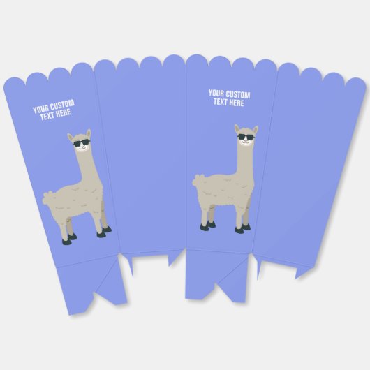 Cool Llama aangepaste tekst & kleur Bedankdoosjes (Ongevouwen)
