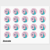 Cool Llama Cartoon Kinderen van Birthday Party Fav Ronde Sticker (Vel)