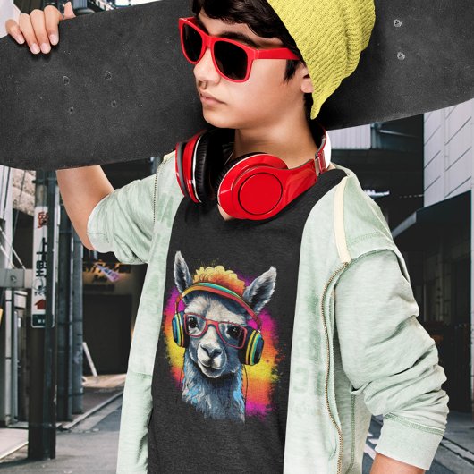 Cool Llama DJ met hoofdtelefoon T-shirt