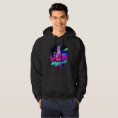 Cool Llama Driving Sports Car In Space Alpaca Lla Hoodie (Voorkant volledig)