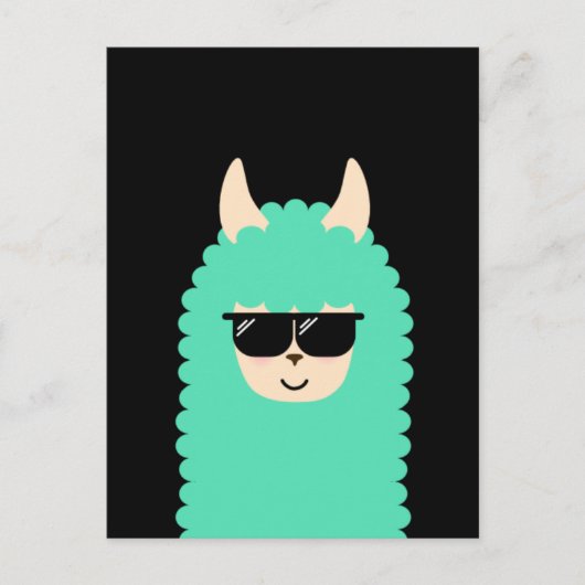 Cool Llama Emoji Briefkaart (Voorkant)