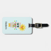 Cool Llama en Smiling Kawaii Sun Bagagelabel (Voorkant horizontaal)