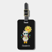 Cool Llama en Smiling Kawaii Sun Bagagelabel (Voorkant verticaal)