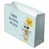 Cool Llama en Smiling Kawaii Sun Birthday Groot Cadeauzakje (Achterkant Gekanteld)