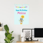 Cool Llama en Smiling Kawaii Sun Birthday Poster (Thuiskantoor)