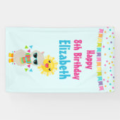 Cool Llama en Smiling Kawaii Sun Birthday Spandoek (Horizontaal)
