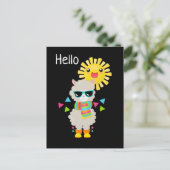 Cool Llama en Smiling Kawaii Sun Briefkaart (Staand voorkant)