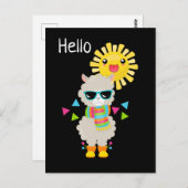 Cool Llama en Smiling Kawaii Sun Briefkaart (Voorkant / Achterkant)