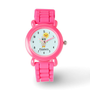 Cool Llama en Smiling Kawaii Sun Horloge