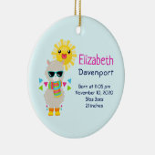 Cool Llama en Smiling Kawaii Sun Keramisch Ornament (Rechts)