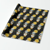 Cool Llama en Smiling Kawaii Sun Pattern Cadeaupapier (Uitgerold)
