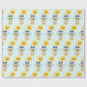 Cool Llama en Smiling Kawaii Sun Pattern Cadeaupapier (Vlak)