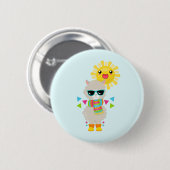Cool Llama en Smiling Kawaii Sun Ronde Button 5,7 Cm (Voorkant /achterkant)