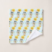 Cool Llama et le Motif souriant Kawaii Sun (Gant de toilette)