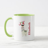 Cool Llama in Kerstmis in Santa Hat Mok (Links)