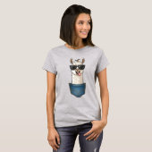 Cool Llama in Pocket – Funny Hipster T-Shirt (Devant entier)