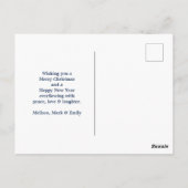 Cool Llama in Santa Hat met Snowflakes kerst Briefkaart (Achterkant)