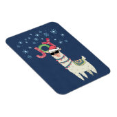 Cool Llama in Santa Hat met Snowflakes kerst Magneet (Rechterzijde)