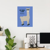Cool Llama nom personnalisé, texte & affiches coul (Bureau à domicile)