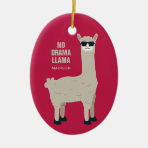 Cool Llama personnalisé nom et couleur ornement