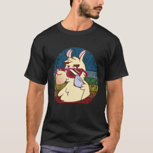 Cool Llama Sunglazen Alpaca Retro  voor Ani T-shirt
