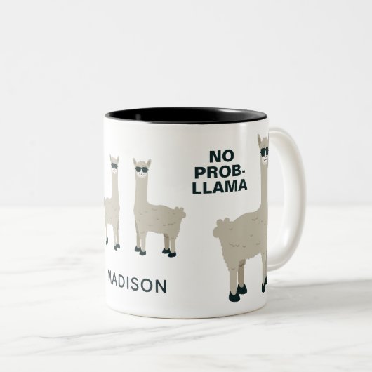 Cool LlamaS aangepaste naam en tekst mokken (Voorkant rechts)