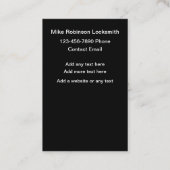 Cool Locksmith Carte de visite vertical moderne (Dos)