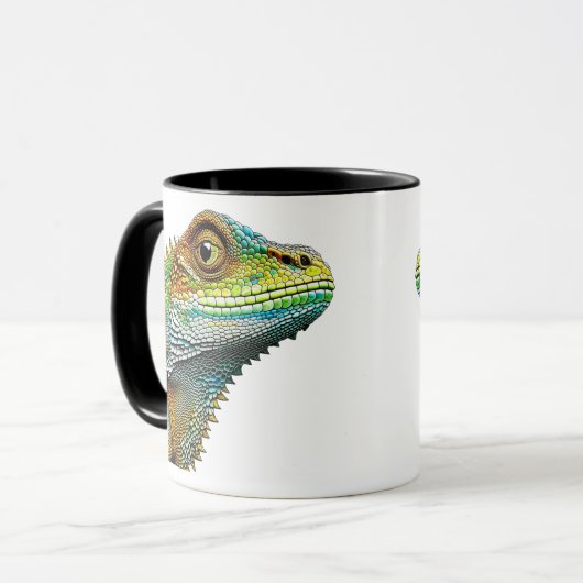 Cool Looking Lizard AI Art Mok (Voorkant links)