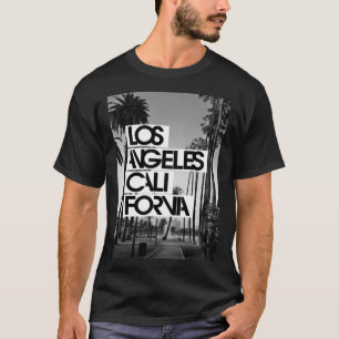 Cool Los Angeles California Skyline in Wit & Blauw T-shirt