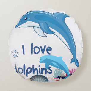 Cool Love Dolphins citaten Dolphin Lovers Rond Kussen
