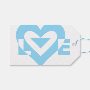 Cool Love Grafisch, Blauw Cadeaulabel