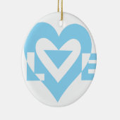 Cool Love Grafisch, Blauw Keramisch Ornament (Rechts)