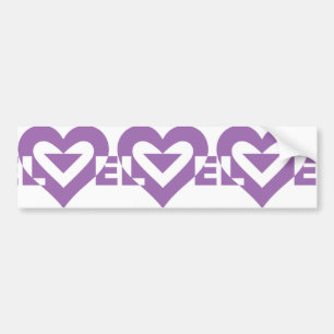 Cool Love Grafisch, Paars Bumpersticker