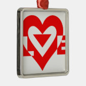 Cool Love Grafisch, Rood Metalen Ornament (Rechts)
