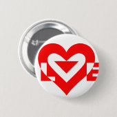 Cool Love Grafisch, Rood Ronde Button 5,7 Cm (Voorkant /achterkant)