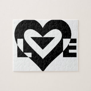 Cool Love Grafisch, Zwart Legpuzzel