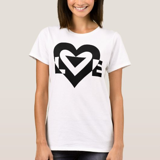 Cool Love Grafisch, Zwart T-shirt (Voorkant)