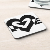Cool Love Graphic, Black Bier Onderzetter (Linkerzijde)