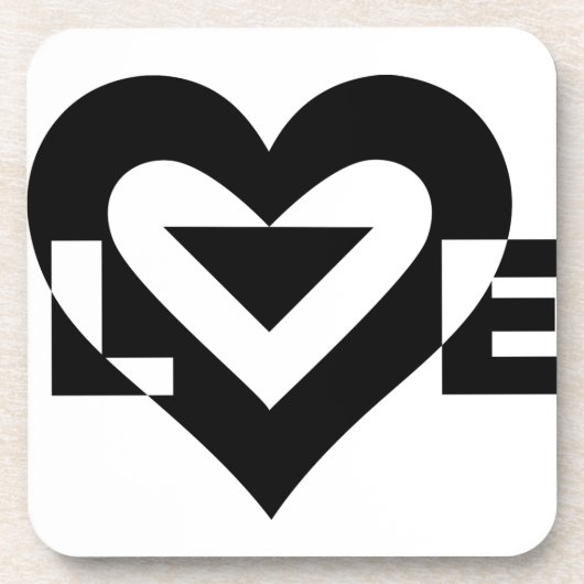 Cool Love Graphic, Black Bier Onderzetter (Voorkant)