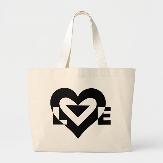 Cool Love Graphic, Black Grote Tote Bag (Voorkant)