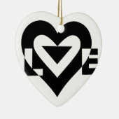 Cool Love Graphic, Black Keramisch Ornament (Rechts)
