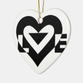 Cool Love Graphic, Black Keramisch Ornament (Links)