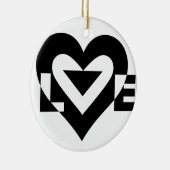 Cool Love Graphic, Black Keramisch Ornament (Rechts)
