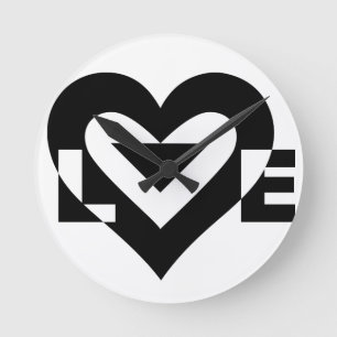 Cool Love Graphic, Black Ronde Klok