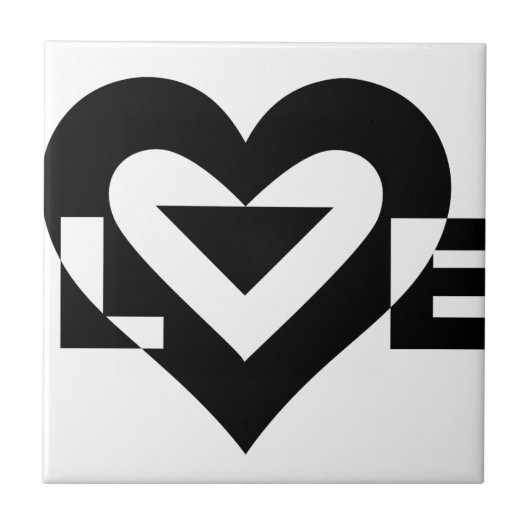 Cool Love Graphic, Black Tegeltje (Voorkant)