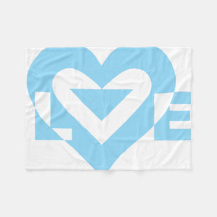 Cool Love Graphic, Blue Fleece Deken