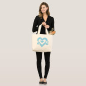 Cool Love Graphic, Blue Grote Tote Bag (Voorkant (model))
