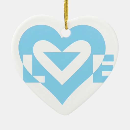 Cool Love Graphic, Blue Keramisch Ornament (Voorkant)